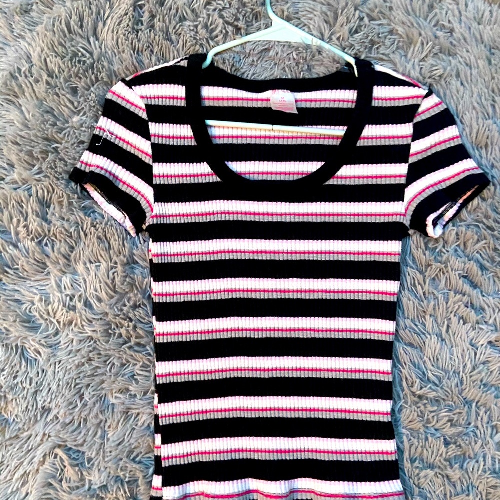 Striped shirt.